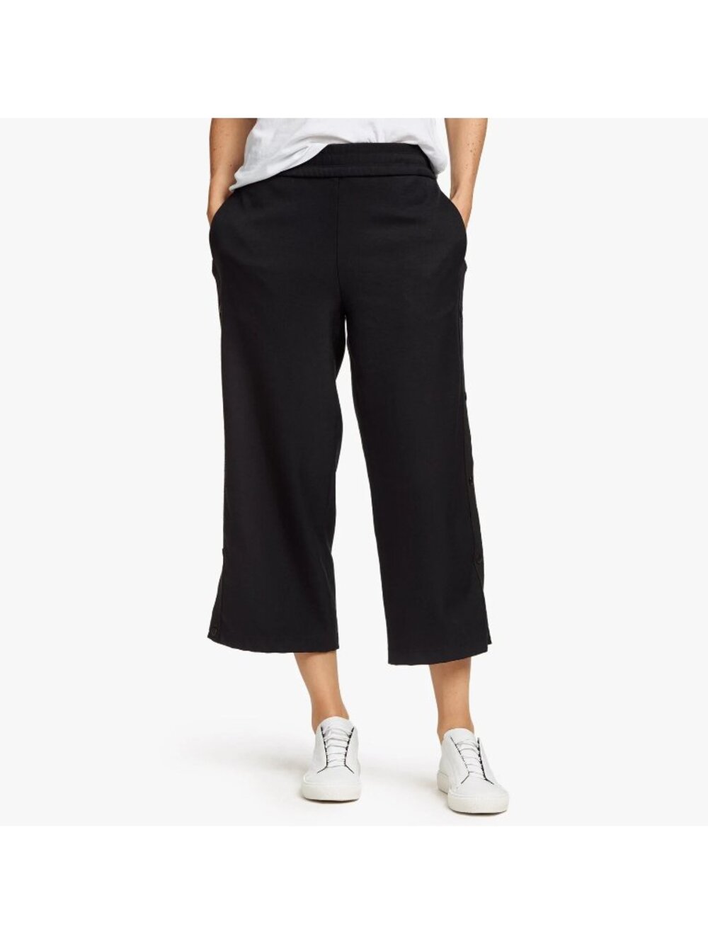 $350 JAMES PERSE - WMPC1715 Black Matte Crepe Snap Pants - Women's Size 2
